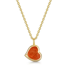 Load image into Gallery viewer, Drop Heart Ashes Resin Necklace - Solid 14k Gold
