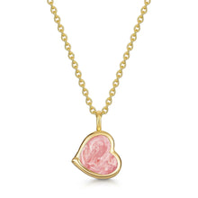 Load image into Gallery viewer, Drop Heart Ashes Resin Necklace - Solid 14k Gold
