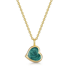 Load image into Gallery viewer, Drop Heart Ashes Resin Necklace - Solid 14k Gold

