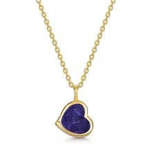 Load image into Gallery viewer, Drop Heart Ashes Resin Necklace - Solid 14k Gold
