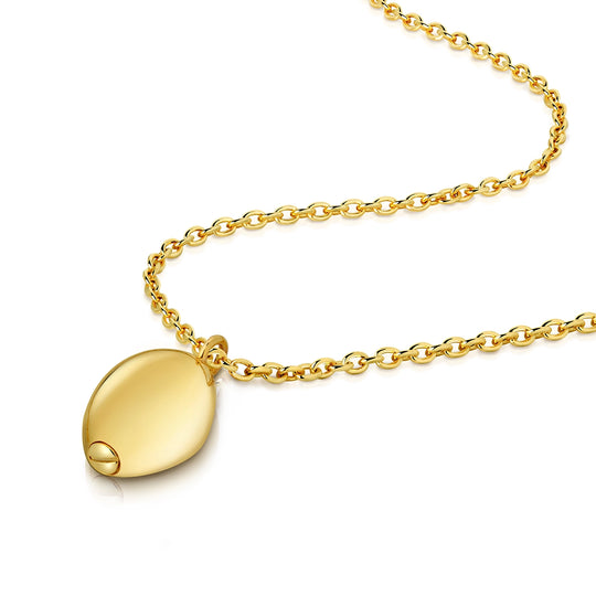 Oval Urn Ashes Necklace - Gold