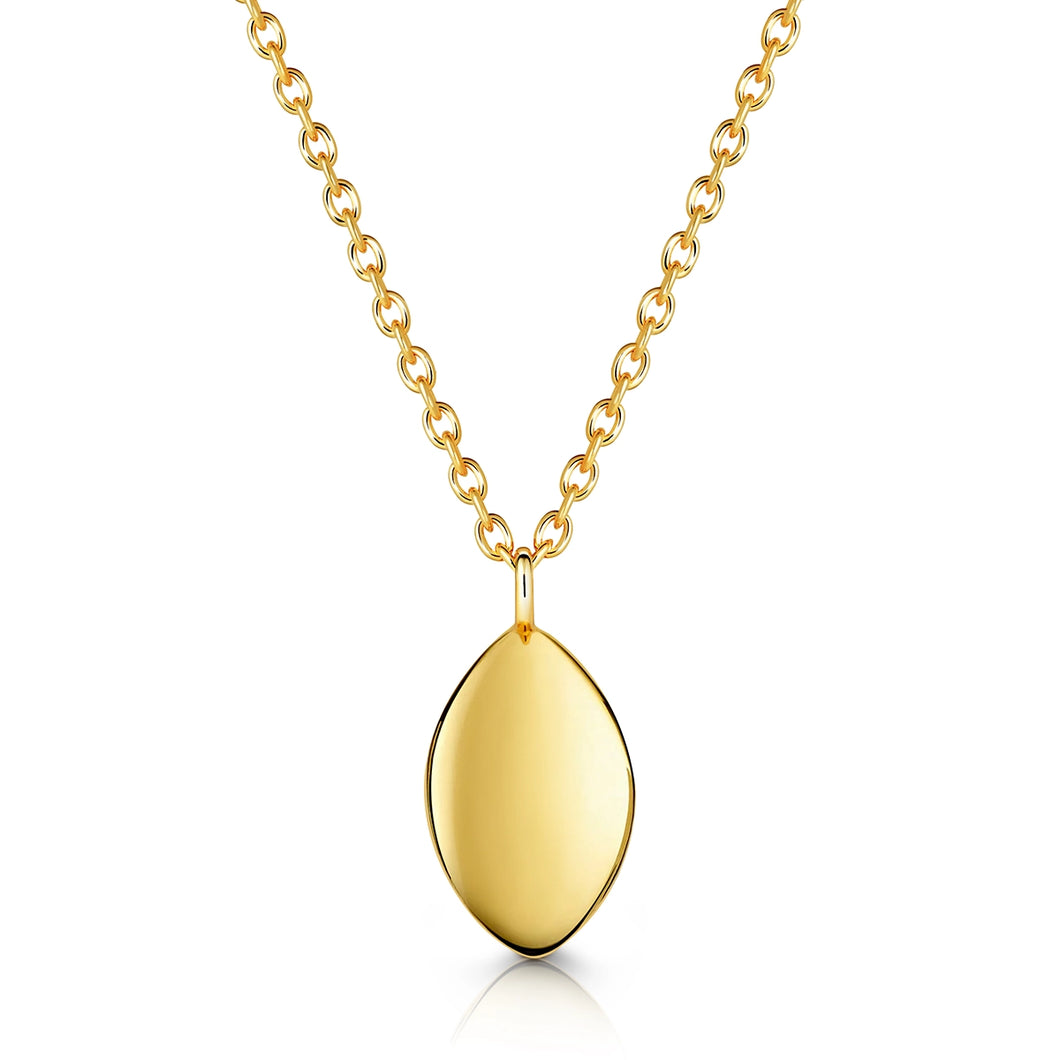 Oval Urn Ashes Necklace - Gold