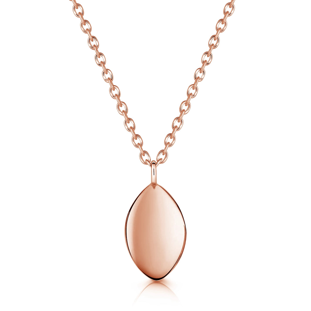 Oval Urn Ashes Necklace - Rose Gold