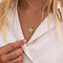 Load image into Gallery viewer, Filigree Personalised Heart Locket – Silver

