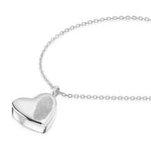 Bild in den Galerie-Viewer laden: Fingerabdruck-Herz-Urnen-Halskette – Silber
