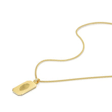 Load image into Gallery viewer, Fingerprint Octagonal Dog Tag Mens Necklace Gold
