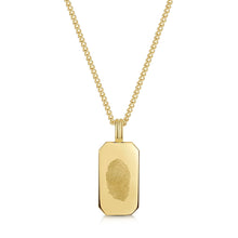 Load image into Gallery viewer, Fingerprint Octagonal Dog Tag Mens Necklace Gold
