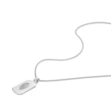 Load image into Gallery viewer, Fingerprint Octagonal Dog Tag Mens Necklace Silver
