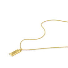 Load image into Gallery viewer, Fingerprint Tall Ingot Tag Mens Necklace Gold
