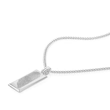 Load image into Gallery viewer, Fingerprint Tall Ingot Tag Mens Necklace Silver
