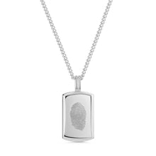 Load image into Gallery viewer, Fingerprint Wide Ingot Mens Necklace Silver
