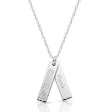 Load image into Gallery viewer, Fingerprint Twin Tag Name Necklace - Silver
