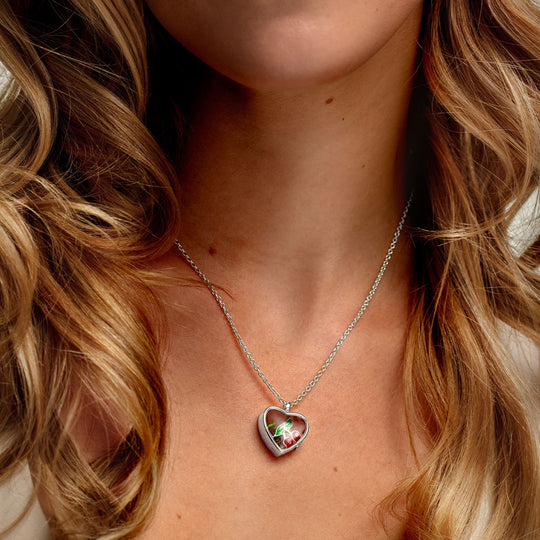 Floating Heart Memory Locket - Silver