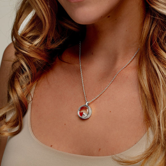 Floating Round Memory Locket - Silver