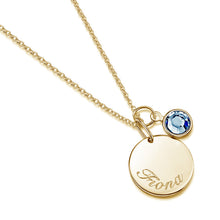Load image into Gallery viewer, Swarovski® Birthstone Disc Necklace – Gold
