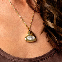 Load image into Gallery viewer, Fingerprint Drop Heart Urn Necklace - Gold
