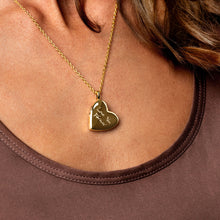 Load image into Gallery viewer, Drop Heart Birthstone Personalised Locket – Gold
