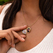 Load image into Gallery viewer, Heart Birthstone Personalised Locket – Gold
