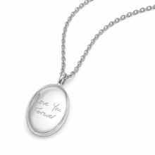 Load image into Gallery viewer, Silver Oval Personalised Handwriting Locket - Silver
