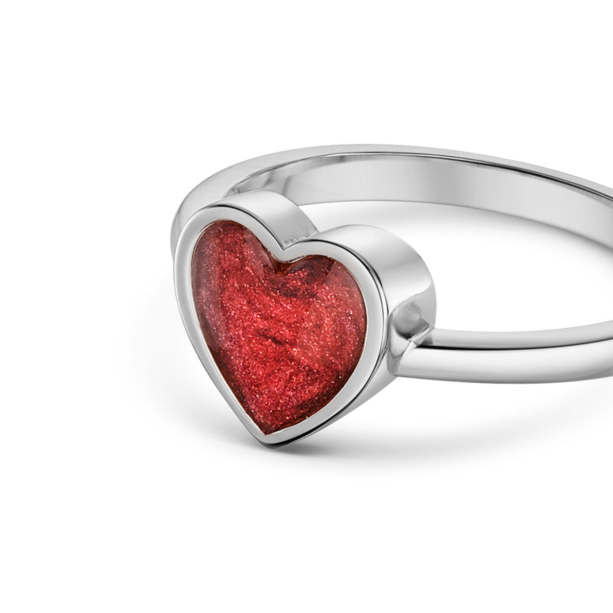 Heart Ashes Resin Ring With Plain Band - Silver – LOVELOX