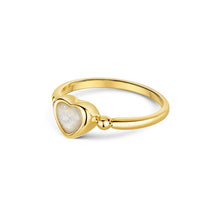 Load image into Gallery viewer, Heart Ashes Resin Ring with Bead Band - Gold
