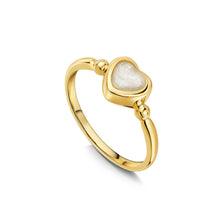 Load image into Gallery viewer, Heart Ashes Resin Ring with Bead Band - Gold
