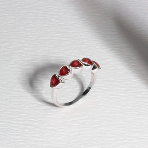 Heart Chain Ashes Resin Ring - Silver