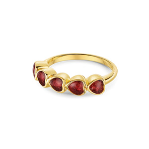 Heart Chain Ashes Resin Ring - Gold