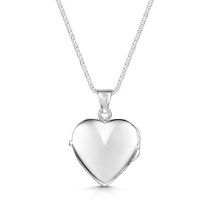 Italian Floral Engraving Personalised Heart Locket – Silver