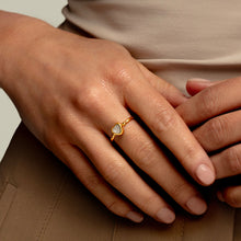 Load image into Gallery viewer, Heart Ashes Resin Ring with Bead Band - Gold
