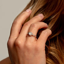 Load image into Gallery viewer, Heart Ashes Resin Ring with Bead Band - Silver
