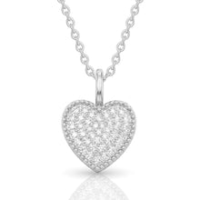 Load image into Gallery viewer, Heart Urn With Crystals Necklace - Silver
