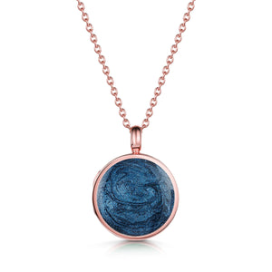 Round Ashes Resin Locket - Rose Gold