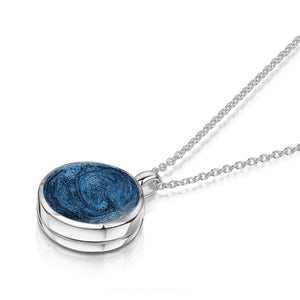 Round Ashes Resin Locket - Silver