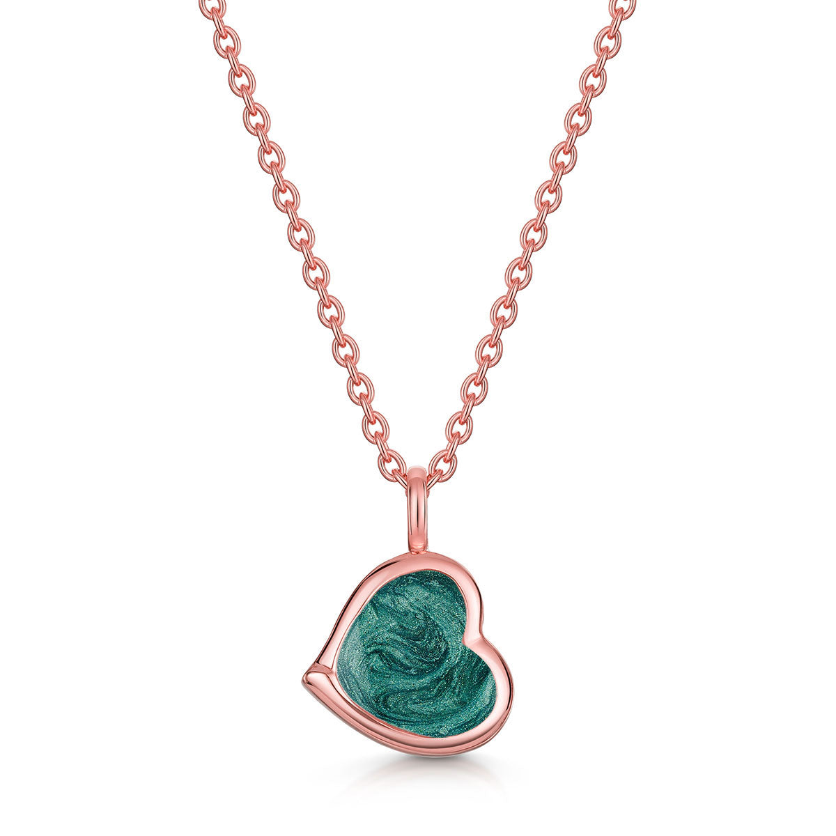 Drop Heart Ashes Resin Pendant Rose Gold