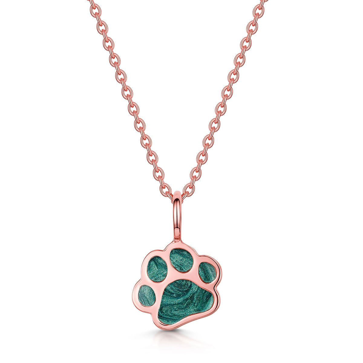 Paw Print Ashes Resin Pendant - Rose Gold
