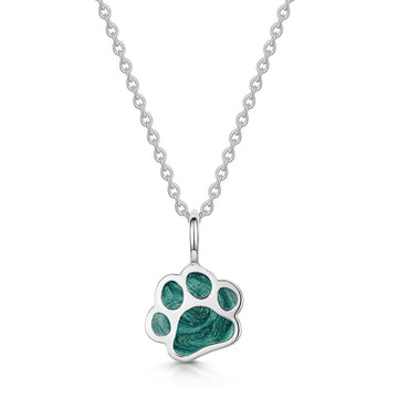 925 Sterling Silver Heart Locket Necklace With Dog Paw Footprint - Turtleland