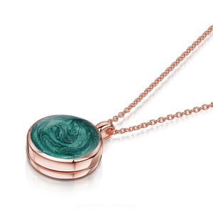 Round Ashes Resin Locket - Rose Gold