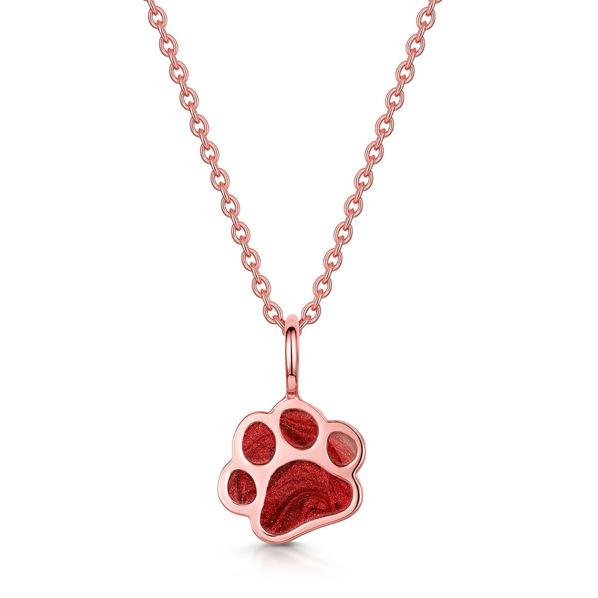 Paw Print Ashes Resin Necklace Rose Gold