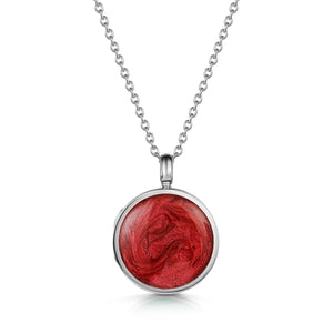 Round Ashes Resin Locket - Silver