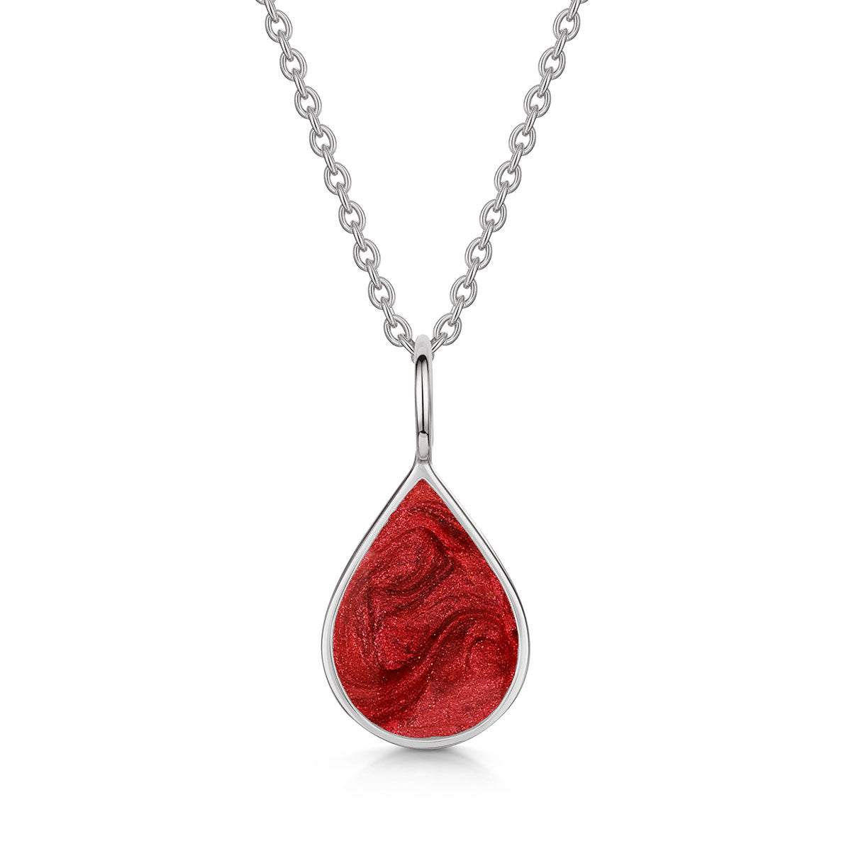 LOVELOX Teardrop Ashes Resin Pendant in Silver