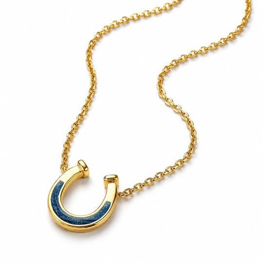 Horseshoe Ashes Resin Necklace - Gold