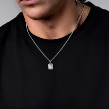 Load image into Gallery viewer, Fingerprint Ingot Tag Men’s Necklace – Silver
