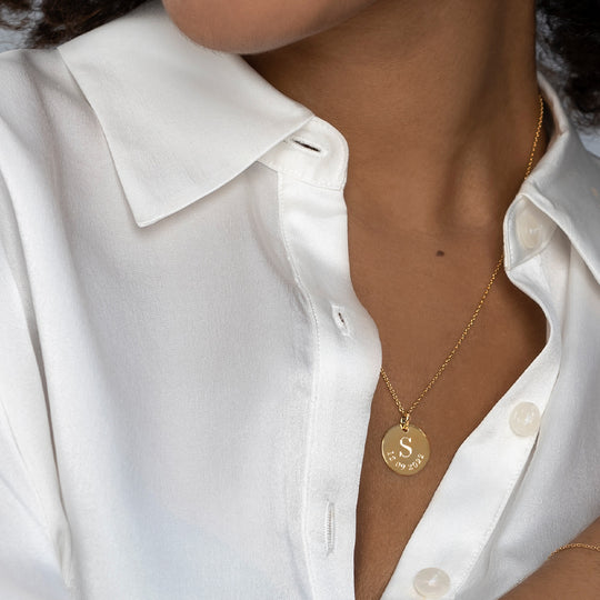 Initial & Date Personalised Necklace – Gold