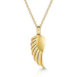 Angel Wing Urn Ashes Necklace - Gold