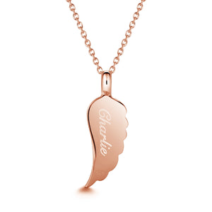 Angel Wing Urn Ashes Necklace - Rose Gold