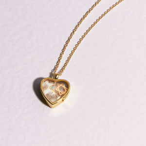 Floating Heart Memory Locket - Gold