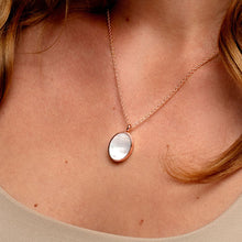 Load image into Gallery viewer, Mother Of Pearl Oval Locket - Rose Gold
