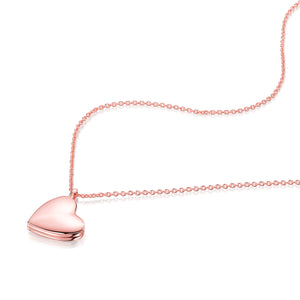Drop Heart Locket - Rose Gold