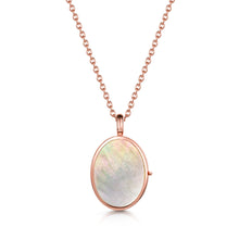 Load image into Gallery viewer, Mother Of Pearl Oval Locket - Rose Gold
